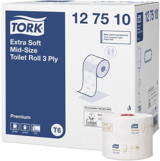 Toiletpapier tork t6 premium wit 3-laags 27 rollen