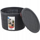 Curver jute mandje rond met deksel 2 liter donkergrijs 17x17x12,5cm
