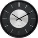 Nextime retro ii – wandklok – 25 cm – metaal – zwart zilver – stil