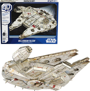 4d build star wars - millennium falcon - 3d puzzel - 223 stuks - kartonnen bouwpakket