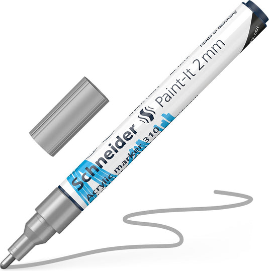 Schneider schrijfwaren schneider acrylmarker - paint-it 310 - lijnbreedte 2mm - zilver - s-120154