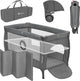 Lionelo stefi plus campingbedje 4 in 1 – baby bed inklapbare box reisbedje met bodemverhoger (rugvriendelijk ontwerp) – met comfort matras – 60x120 cm – 0-36 maanden tot 15 kg – zij-ingang – wielen – transporttas – babybed babybox ledikant