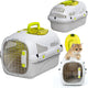 Peluvio safy katten vervoersbox – reismand -draagtas voor katten tot 5 kg – lichtgewicht inklapbaar – stevige pp-behuizing metalen deur – goede ventilatie – uitneembaar rooster water- voerbakje – veilig comfortabel onderweg