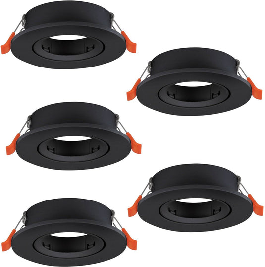 Eglo barranco inbouwspot - gu10 - ø 9 cm - zwart - set van 5 stuks - kantelbaar