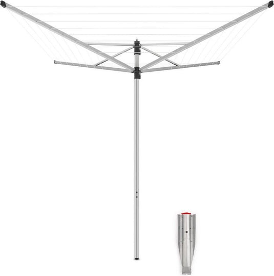 Brabantia lift-o-matic droogmolen - 40 m - met metalen grondanker - metallic grey