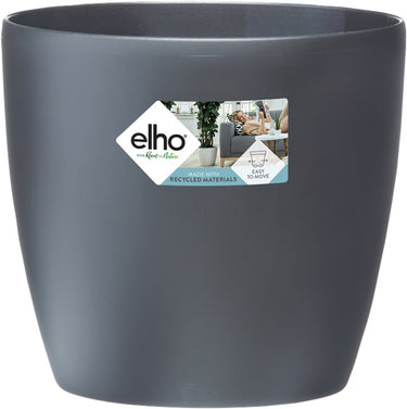 Elho brussels rond wielen 40 - grote bloempot voor binnen - 100% gerecycled plastic - ø 39.0 x h 36.5 cm - antraciet