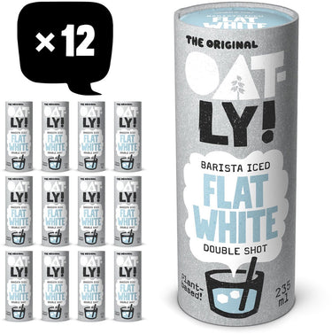 Oatly! oatly haver barista iced flat white - 12x235ml - plantaardige ijskoffie - koffie - voordeelverpakking