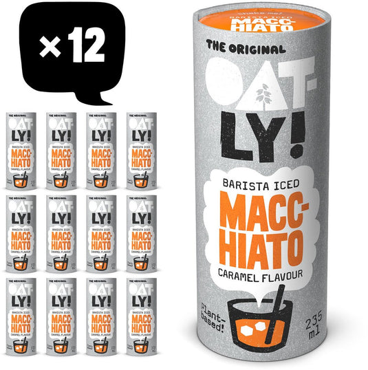 Oatly! oatly haver barista iced caramel macchiato - 12x235ml - plantaardige ijskoffie - koffie - voordeelverpakking