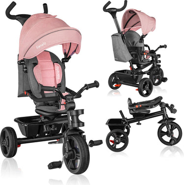 Lionelo haari - driewieler - drankhouder - 2in1 - draaibare zitting – rubberen onderhoudsvrije wielen – vrij wiel – schuifstang voor ouders – luifel – mand en tas – bekerhouder – groeit mee – vanaf 18 maanden tot 25 kg