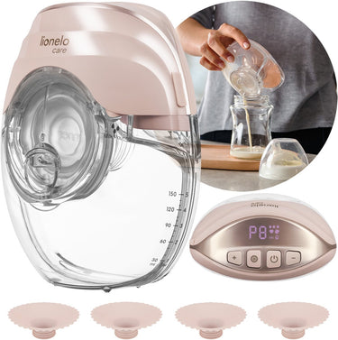 Lionelo fidi free slim hands-free borstkolf – draadloos zeer stil (≤40 db) – driefasig systeem met 8 niveaus – licht slank 214 g – 150 ml tritan reservoir – 4 borstschilden (17–24 mm)