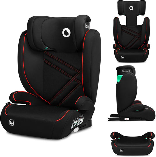 Lionelo hugo i-size – autostoel – groep 2 3 (3,5-12 jaar 15 tot 36 kg 100-150 cm) – isofix – 2 in 1 : zitverhoger met afneembare rugleuning - verstelbare hoofdsteun – geavanceerde zijbescherming – memory foam - wasbaar – comfortabele zitting