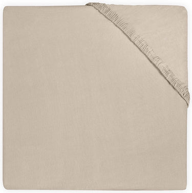 Jollein - baby hoeslaken boxmatras jersey (nougat) - katoen - hoeslaken box - 75x95cm