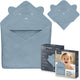 Lionelo muslin hooded baby towel – zachte babyhanddoek met capuchon van 100% katoenen mousseline – zachte badcape met capuchon – ademend, hypoallergeen irritatievrij – uitstekende absorptie – voor pasgeborenen oudere kinderen – 75x75 cm