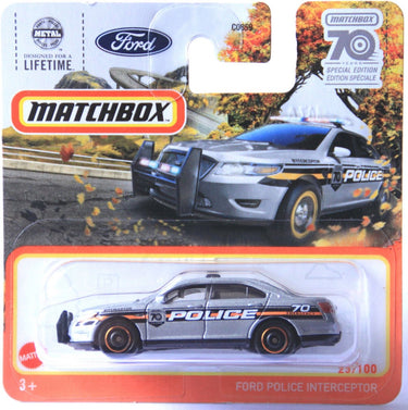 Matchbox 23 100 ford police interceptor 70 years special edition 1:64 short card