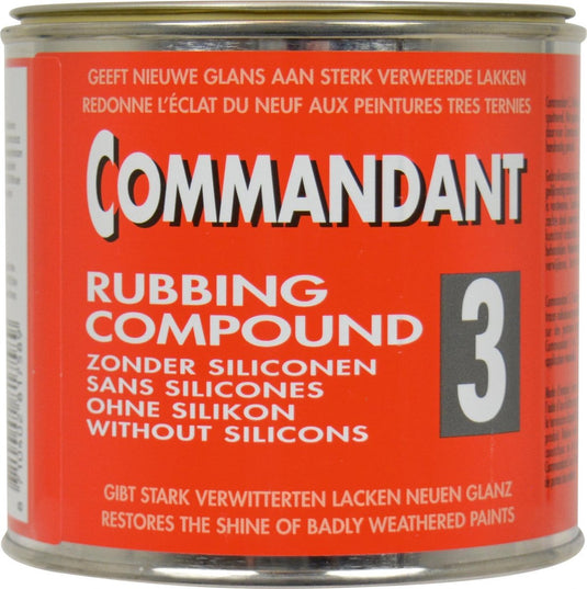 Commandant c35 rubbing compound nr. 3 – herstelt verweerde lak – siliconenvrij – handmatig gebruik – 500gr