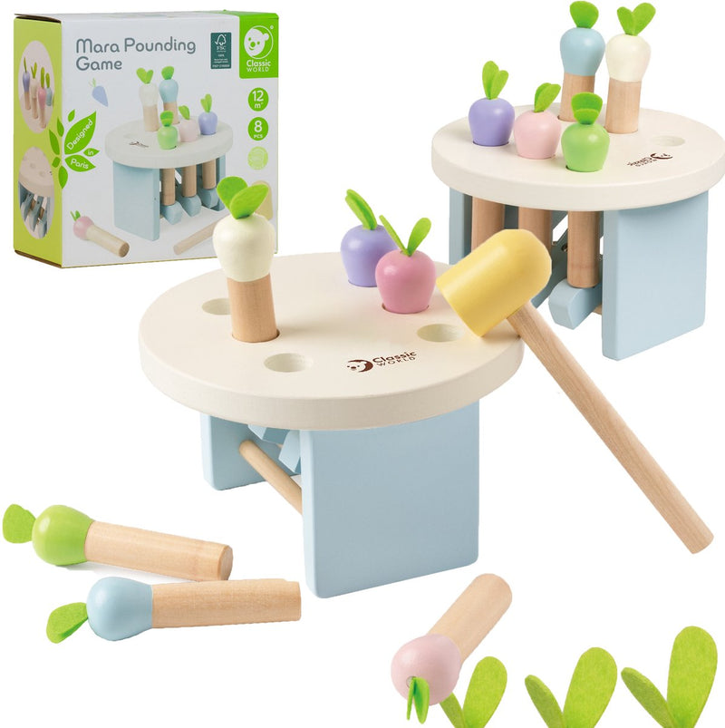 Afbeelding laden in galerijviewer, Classic world houten hamerbank educatief speelgoed - wortels slaan.
