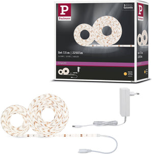 Paulmann simpled led strip 7,5 meter warm wit 3000k - plug play set - 20w - 300 lm m - 60 leds m - voor binnen - gecoat