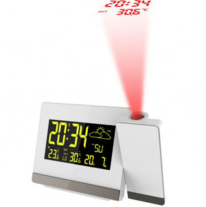 Technoline radio gestuurde wekker - projectie van tijd en temperatuur - inc. buitensensor - weersvoorspelling - datum - wt 549