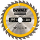 Dewalt cirkelzaagblad voor hout | construction | ø 160mm asgat 20mm 30t - dt1932-qz