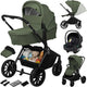 Lionelo mika plus - kinderwagen 3in1 - xxl set - incl. i-size autostoel - veelzijdig en jaarrond - grote wielen - tot 22kg - bediening met een hand - voor alle soorten terrein - accessoireset