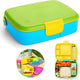 Munchkin - bento lunch box - broodtrommel - broodtrommel voor kinderen - inclusief rvs bestek - vaatwasserbestendig - vanaf 18 maanden - groen blauw