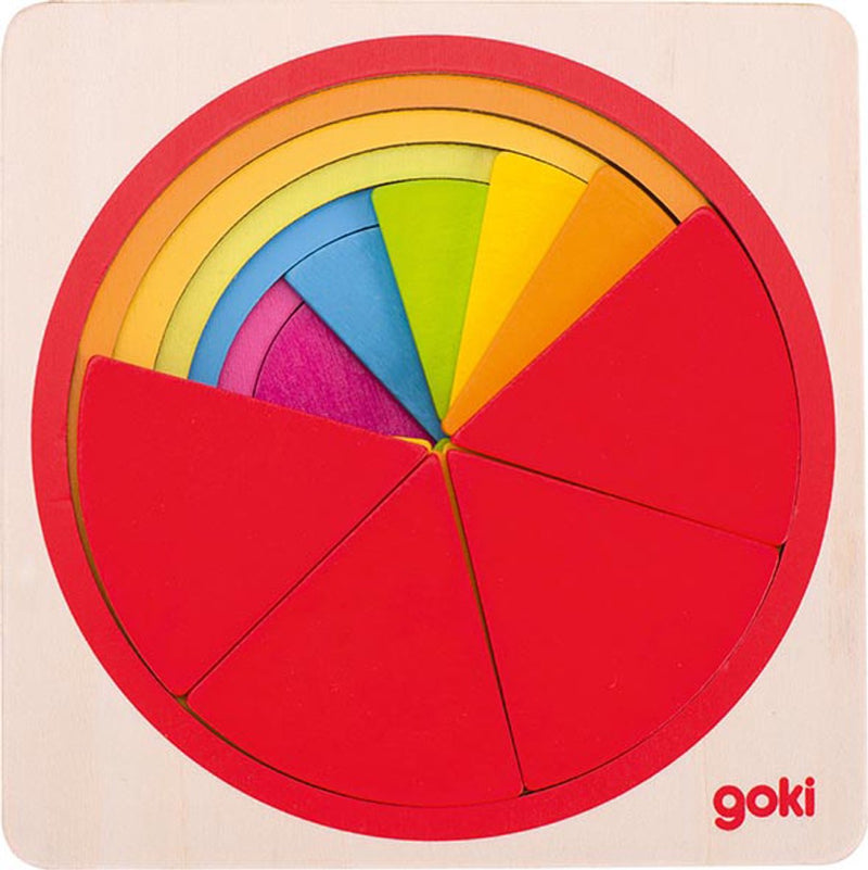 Afbeelding laden in galerijviewer, Goki houten lagenpuzzel cirkel, 21st.
