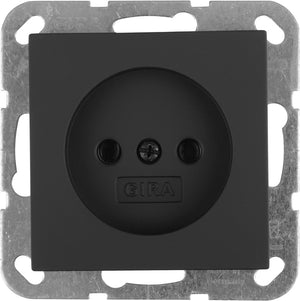 Gira e2 contactdoos inbouw - 1-voudig - zwart