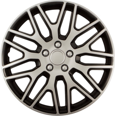 Versaco wieldoppen dakar zilver zwart 16 inch - set (4 stuks)