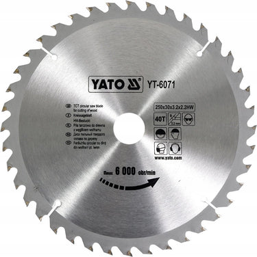 Yato cirkelzaagblad ø250 mm - 40t - binnendiameter 30 mm