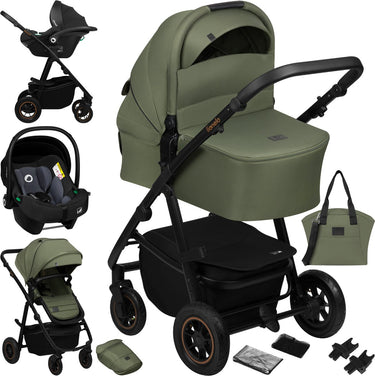 Lionelo amber plus 3-in-1 - kinderwagen - reiswieg - autostoeltje - xxl ventilatie
