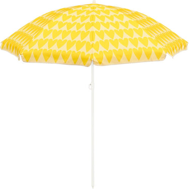 Mica decorations heart strandparasol - h180 x ø160 cm - geel