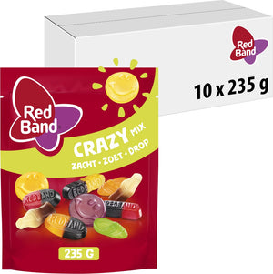 Red band snoepmix crazy - zoete snoep drop - 10x235g