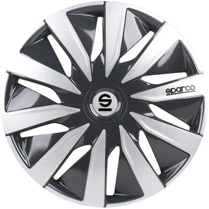 wieldoppen Lazio 14 inch ABS grijs zilver set van 4