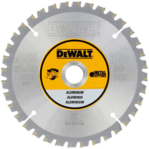 Dewalt cirkelzaagblad voor aluminium | ø 165mm asgat 20mm 36t - dt1911-qz