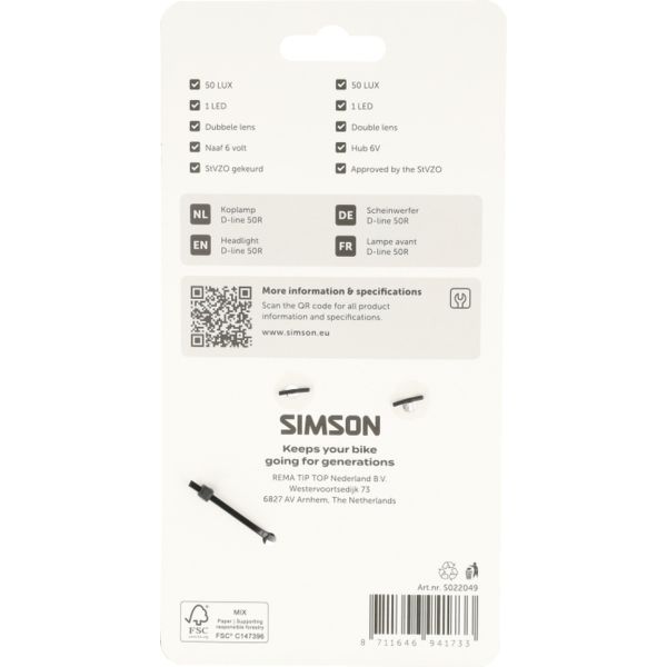 Afbeelding laden in galerijviewer, Simson koplamp aurora d-line 50r - dynamo
