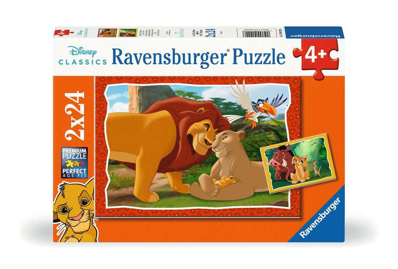Afbeelding laden in galerijviewer, Ravensburger puzzel the lion king - twee puzzels - 24 stukjes - kinderpuzzel
