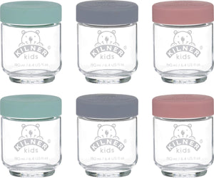 Kilner - set van 6 voorraadpotten voor babyvoeding - glas - silicone deksels - 6 x 190 ml