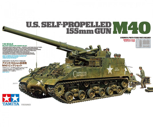 Tamiya modelbouwpakket auto - 35351 155mm self propelled gun m40 plastic - 1:35 - modelbouw