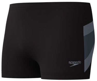 Speedo hyperboom aquashort heren - zwembroek heren - chloorbestendige zwemshort heren - zwemboxer heren met trekkoord - zwart grijs - s