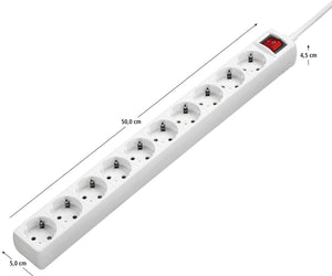Hama stekkerdoos met schakelaar - 10-voudig - 3m kabel - wit