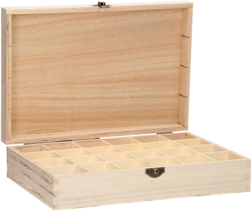 Afbeelding laden in galerijviewer, Hobbygroep playwood houten kist speelgoed organizer met 24 vakken naturel.
