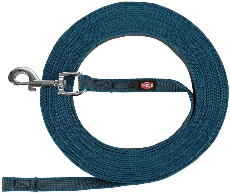 Afbeelding laden in galerijviewer, Trixie hondenriem sleeplijn met rubber anti slip petrol blauw
