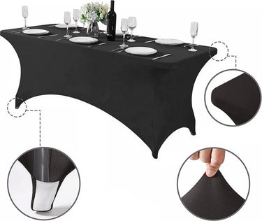 Greenblue elastisch tafelkleed horeca tafelhoes zwart, 180x75x75cm, spandex, gb372