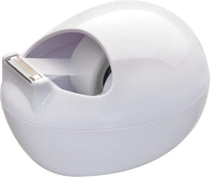 Scotch ® tape dispenser design keivormig by karim rashid, wit + 1 rol ® magic™ tape 19 mm x 7,5 m