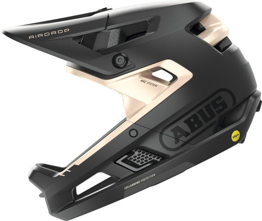 Abus fietshelm airdrop mips black gold l xl - 58-62 cm - zwart - geschikt voor gebruik tijdens downhill - enduro - 890 g