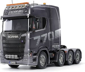 Tamiya modelbouwpakket auto - 56376 rc scania s770 v8 truck 8x4 slt zwaar transport - speciale gun metal editie rc plastic - 1:14 - modelbouw