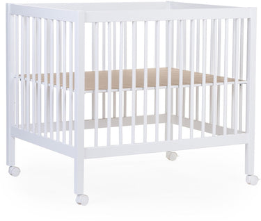 Childhome park 97 - box met wieltjes - verstelbaar op 3 hoogtes - hout - wit - 98x78x82 cm
