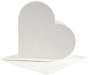 Creativ company cc heart-shaped cards , card size 12,5x12,5 cm, envelope size 13,5x13,5 cm, off-white, 10 set 1 pack