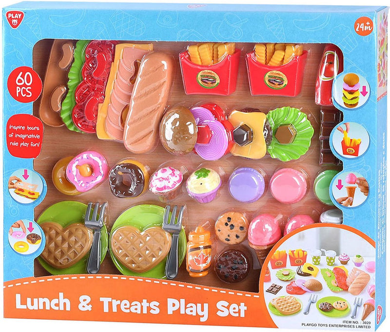 Afbeelding laden in galerijviewer, Playgo play speelgoed eten lunch en snacks speelset - 60-delig - speelgoedset.

