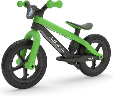 Chillafish loopfiets 2 jaar met voetsteun en voetrem - groen - lichtgewicht loopfiets jongens en meisjes tot 5 jaar met verstelbaar zadel en 12 rubberskin banden voor extra grip binnen en buiten - model bmxie 2